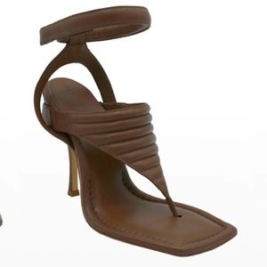 GIA BORGHINI Brown Leather Thong Sandal - NEW in BOX